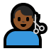 💇🏾‍♂️ man getting haircut: medium-dark skin tone display on Windows